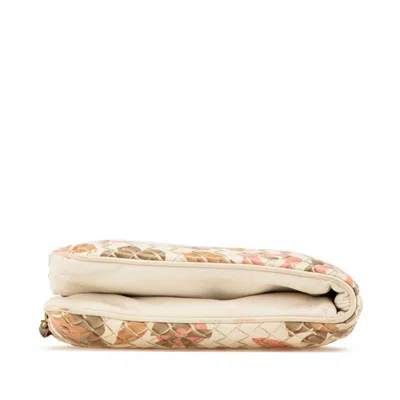 Pre-owned Bottega Veneta Beige Pink White Leather Shoulder Bag ()