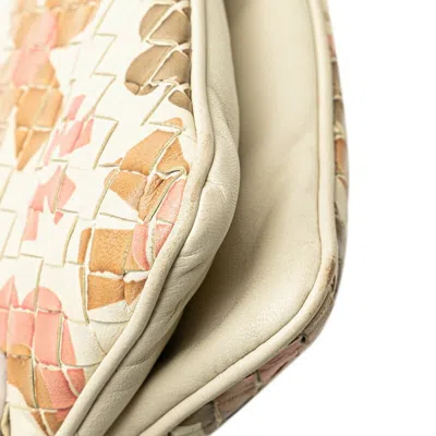 Pre-owned Bottega Veneta Beige Pink White Leather Shoulder Bag ()