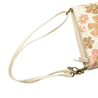 Pre-owned Bottega Veneta Beige Pink White Leather Shoulder Bag ()