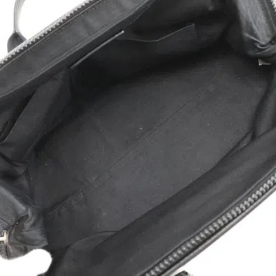 Pre-owned Bottega Veneta Black Gray Canvas Leather Tote Bag ()