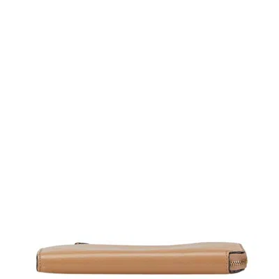 Pre-owned Burberry Brown Leather Long Wallet (bi-fold) ()