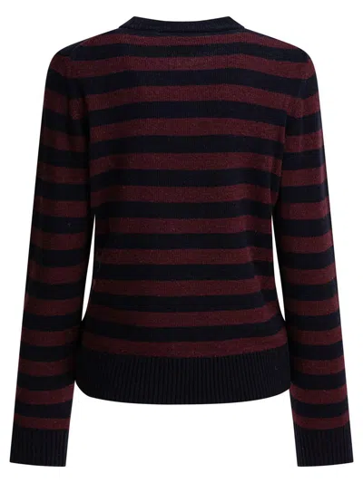 Ganni Graphic Wool Mix Poodle Stripe Sweaters And Cardigans Multicolor