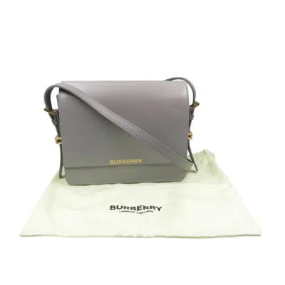 Pre-owned Burberry Gray Leather Shoulder Bag ()