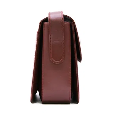Pre-owned Cartier Bordeaux Red Color Leather Shoulder Bag ()