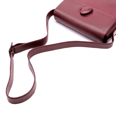 Pre-owned Cartier Bordeaux Red Color Leather Shoulder Bag ()