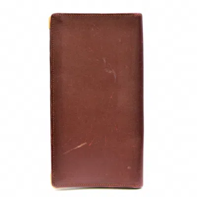 Pre-owned Cartier Red Color Leather Long Bill Wallet (bi-fold) ()