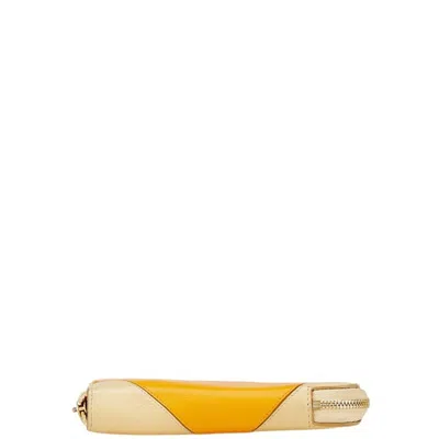 Pre-owned Celine Beige Yellow Leather Wallet (bi-fold) () In Multi