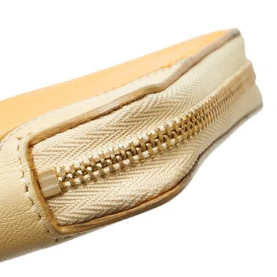 Pre-owned Celine Beige Yellow Leather Wallet (bi-fold) () In Multi