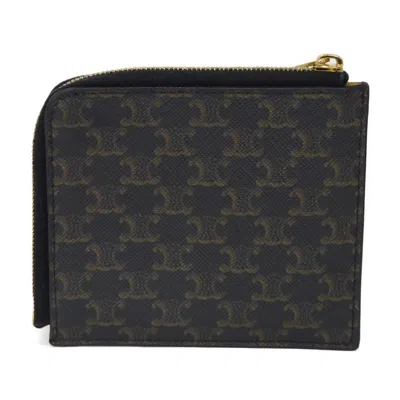 Pre-owned Celine Black Canvas Coin Purse/coin Case ()