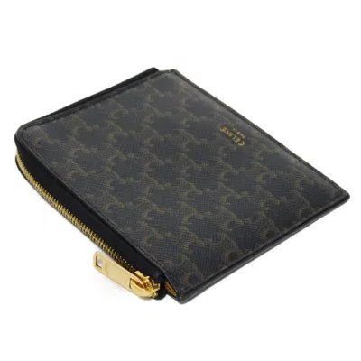 Pre-owned Celine Black Canvas Coin Purse/coin Case ()
