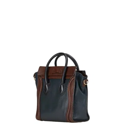 Pre-owned Celine Brown Navy Leather Handbag Shoulder Bag ()