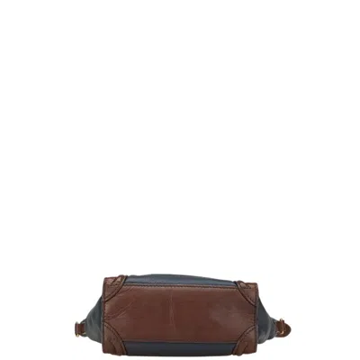 Pre-owned Celine Brown Navy Leather Handbag Shoulder Bag ()