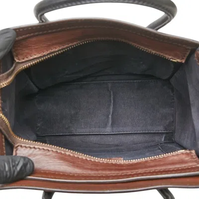 Pre-owned Celine Brown Navy Leather Handbag Shoulder Bag ()