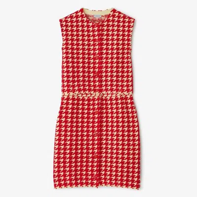 Burberry Sleeveless Houndstooth Pattern Dress
