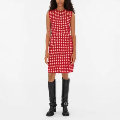 Burberry Sleeveless Houndstooth Pattern Dress