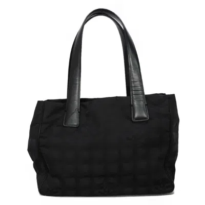 Pre-owned Chanel Black Nylon Leather Tote Bag ()