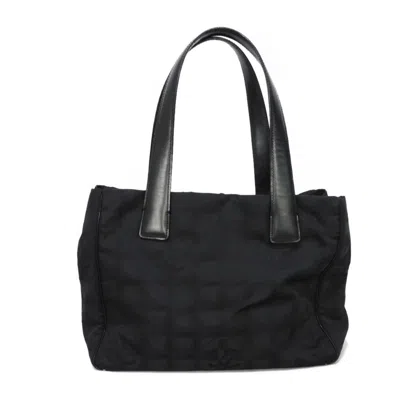 Pre-owned Chanel Black Nylon Leather Tote Bag ()