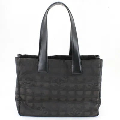 Pre-owned Chanel Brown Dark Brown New Travel Line Leather Handbag Tote Bag ()