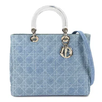Pre-owned Dior Christian  Blue Clear Denim Handbag Shoulder Bag ()
