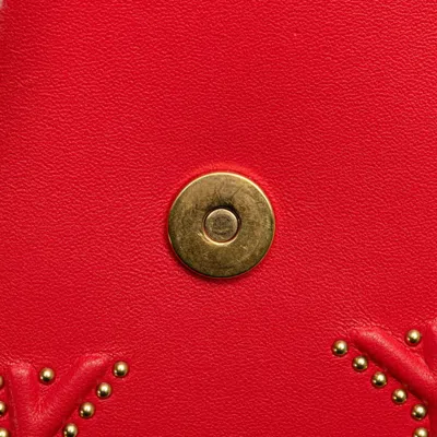Pre-owned Dior Christian  Gold Red Color Leather Shoulder Bag ()