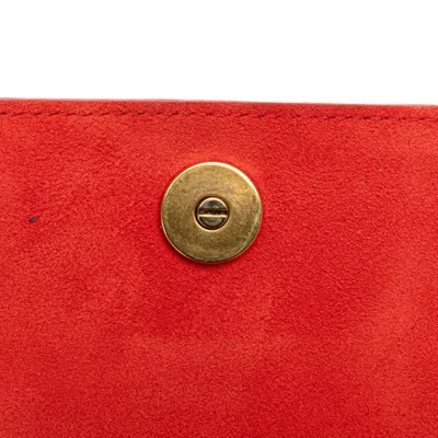 Pre-owned Dior Christian  Gold Red Color Leather Shoulder Bag ()