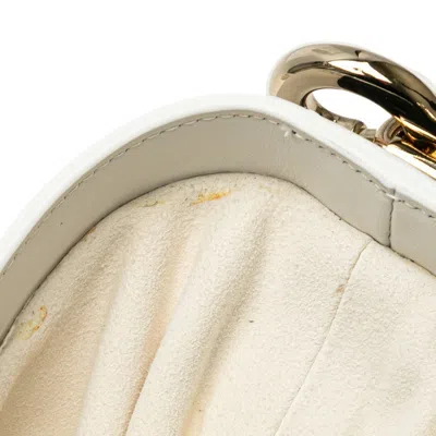 Pre-owned Dior Christian  Navy White Leather Handbag Shoulder Bag ()