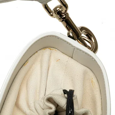 Pre-owned Dior Christian  Navy White Leather Handbag Shoulder Bag ()