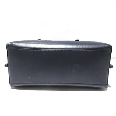 Pre-owned Coach Blue Navy Canvas Leather Handbag Tote Bag ()
