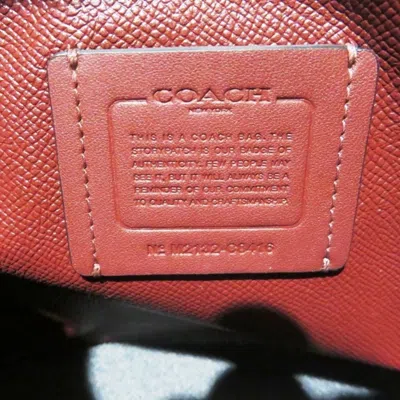 Pre-owned Coach Blue Navy Canvas Leather Handbag Tote Bag ()
