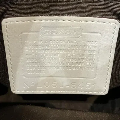 Pre-owned Coach Brown White Canvas Leather Shoulder Bag ()
