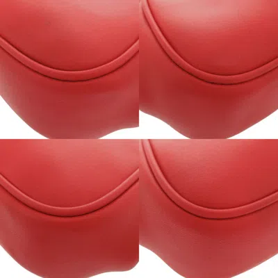 Pre-owned Coach Red Color Leather Clutch Bag Pouch ()