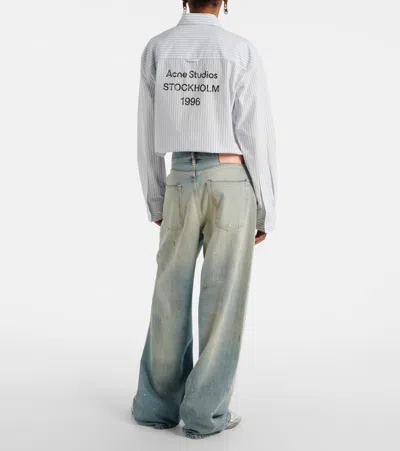 Acne Studios Paint And Dirt-effect Straight-leg Jeans In Blue