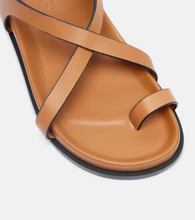 A.emery 'jalen Slim' Brown Sandals With Criss-crossed Straps And Buckle Closure