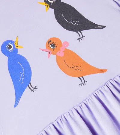 印花棉质混纺连衣裙