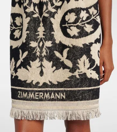 Zimmermann Rhiannon Cotton Toweling Mini Dress In Black