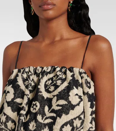 Zimmermann Rhiannon Cotton Toweling Mini Dress In Black