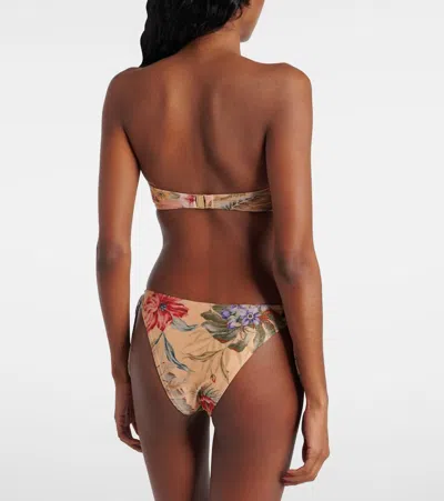 Zimmermann Womens Pink Multi Floral Coco Scarf-tie Bikini Top Xs