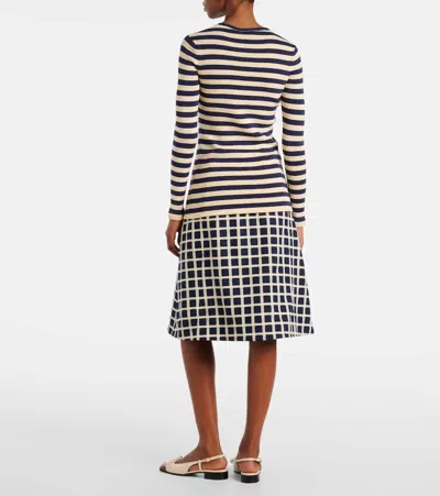Valentino Cotton Jumper Woman Birch/provence Blue/birch S In Black