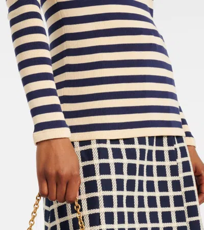 Valentino Cotton Jumper Woman Birch/provence Blue/birch S In Black