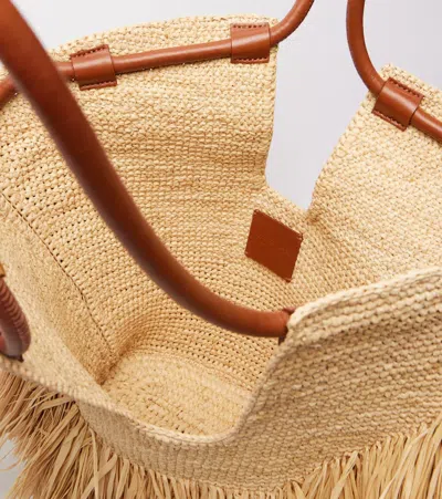 Zimmermann Medium Goldentime Fringed Raffia Bag