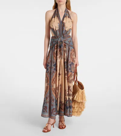 Zimmermann Medium Goldentime Fringed Raffia Bag