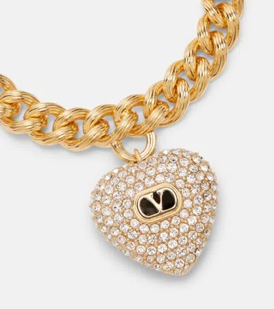 Valentino Garavani Crystal-embellished Coeur Royal Bracelet In Gold