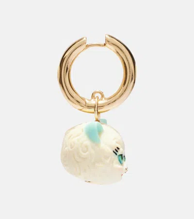 Valentino Garavani Multicolor Metal And Nylon Le Chat De La Maison Earring In Metallic