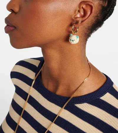 Valentino Garavani Multicolor Metal And Nylon Le Chat De La Maison Earring In Metallic
