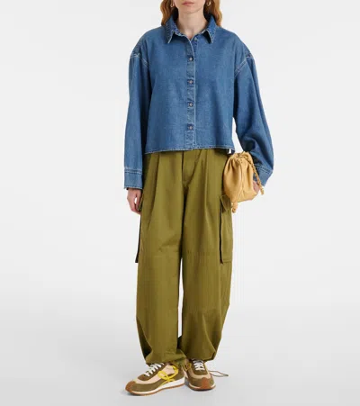 7 For All Mankind Button-down Long-sleeved Shirt In Blue