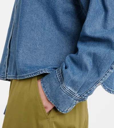 7 For All Mankind Button-down Long-sleeved Shirt In Blue