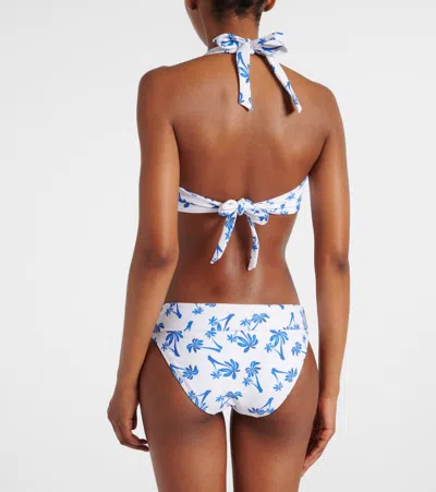 Heidi Klein Palm Beach Printed Bikini Top In Blue