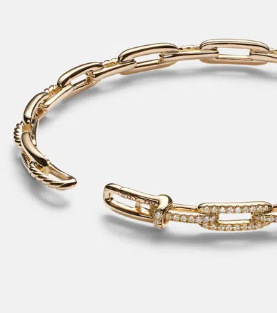 David Yurman Stax Chain Link 18kt Gold Bracelet With Diamonds