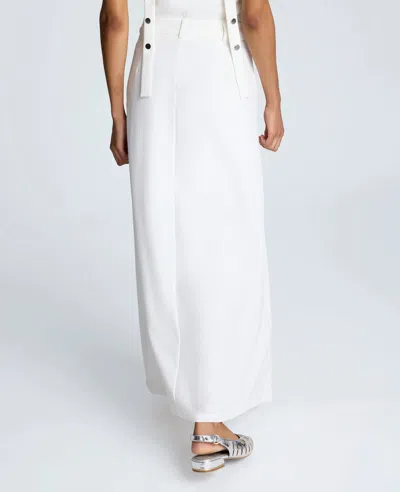 Kenneth Cole Fly Front Pleated Maxi Skirt In White