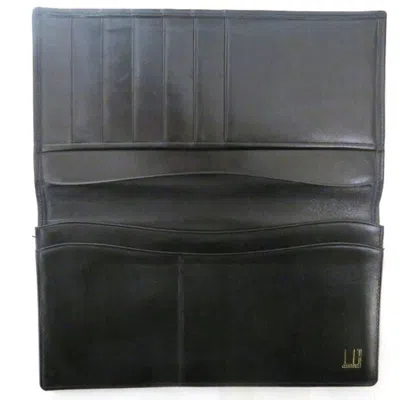 Pre-owned Dunhill Black Leather Long Wallet (bi-fold) ()